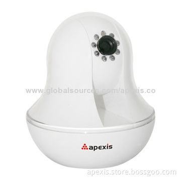 Apexis Network dome Camera for Smart Home Systems and IR Night Visibility to 15m and Pan/Tilt